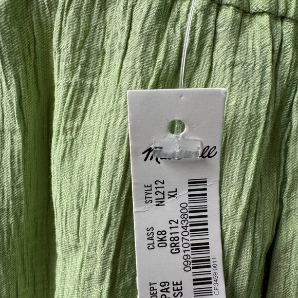 NWT Madewell Green Crinkle Fabric Elastic Waist Straight Pants - Women's X-Large - Picture 7 of 10